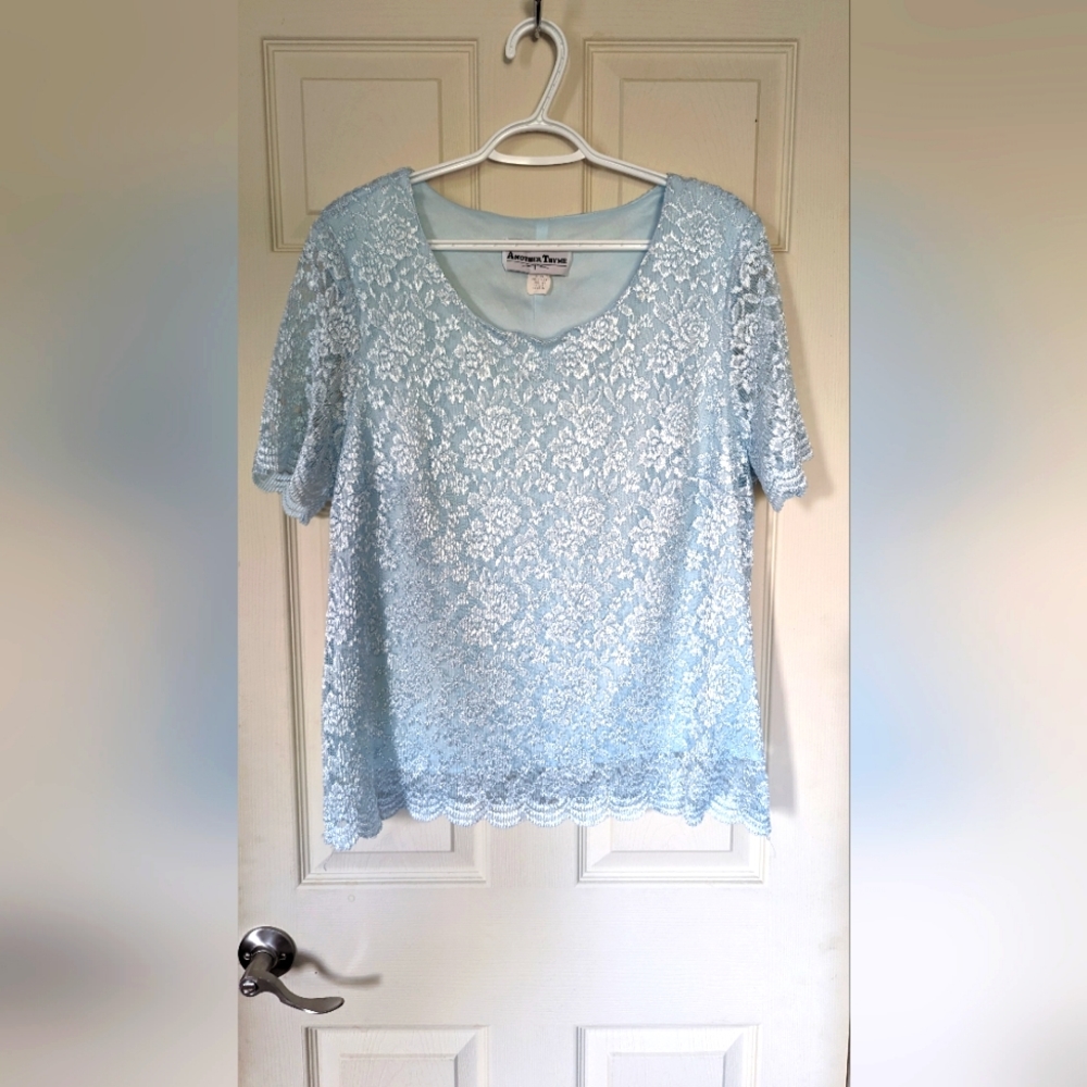 Baby Blue Lace Top